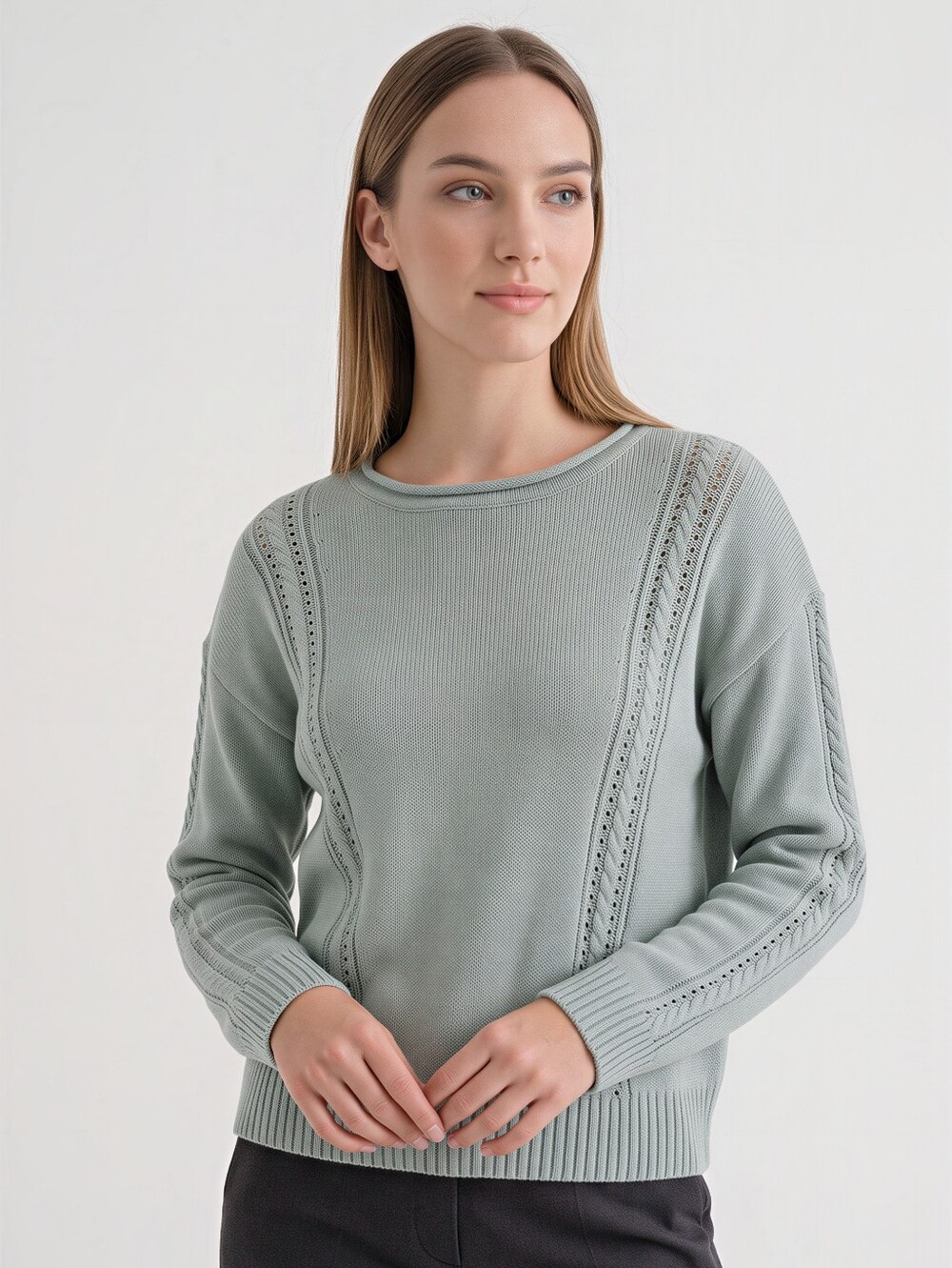 Mabelinda Mint Green Knit Sweater
